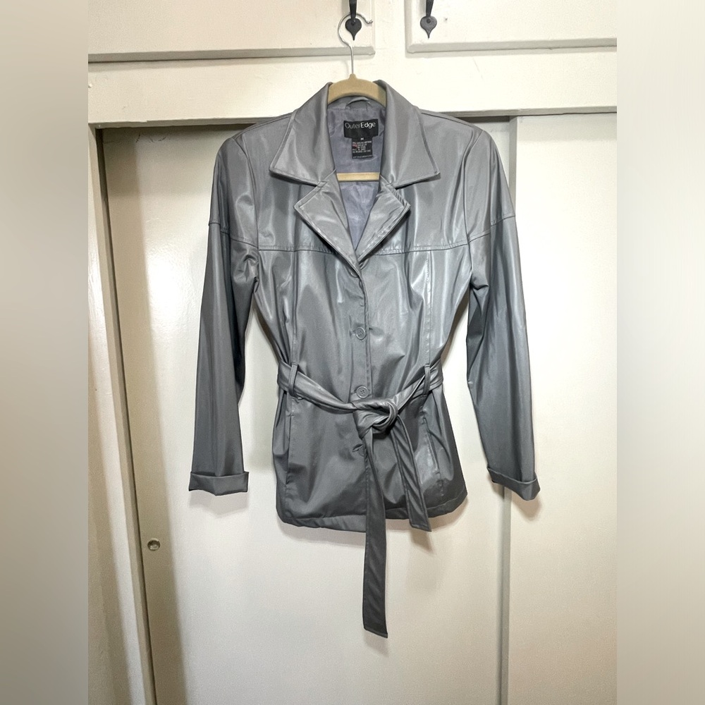 90s Y2K bratz mob wife jacket blazer silver grey M